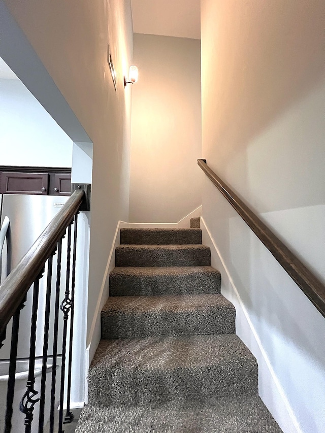 stairs with baseboards