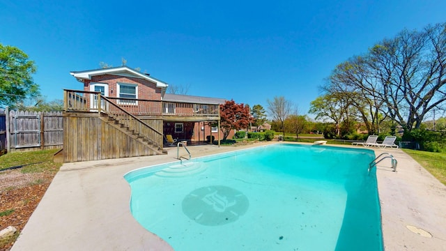1001 Clearview Dr, Mount Juliet, TN 37122 - view of pool with a wooden deck, fence, stairs, and a fenced in pool