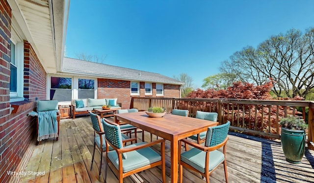 1001 Clearview Dr, Mount Juliet, TN 37122 - wooden deck featuring an outdoor hangout area and outdoor dining space