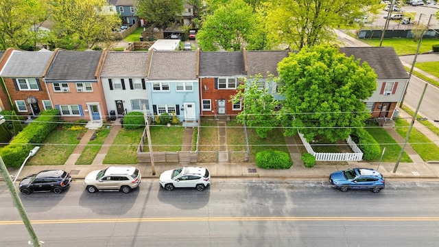 bird's eye view with a residential view