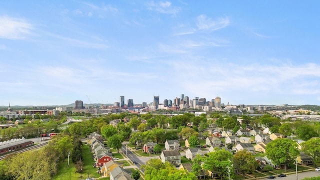 drone / aerial view featuring a view of city