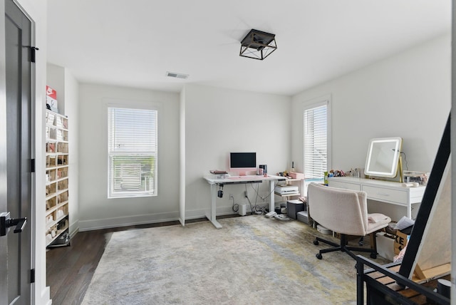 2002 Manchester Ave, Nashville, TN 37218 - office featuring baseboards, wood finished floors, and visible vents