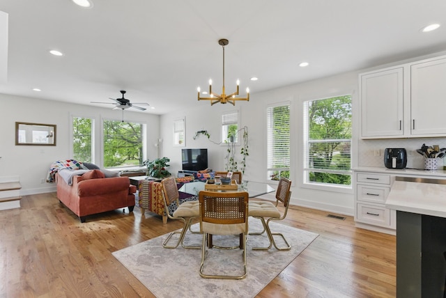2006 Manchester Ave, Nashville, TN 37218 - dining area with recessed lighting, visible vents, and light wood-type flooring