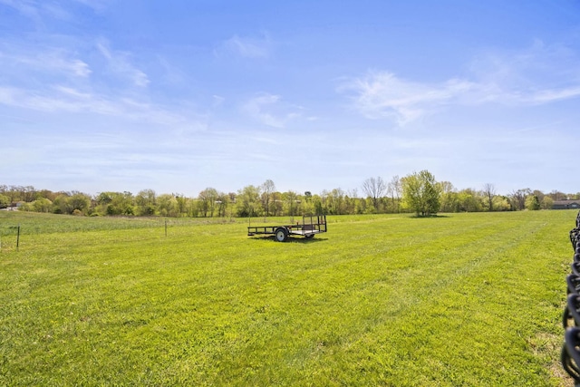 view of yard featuring a rural view