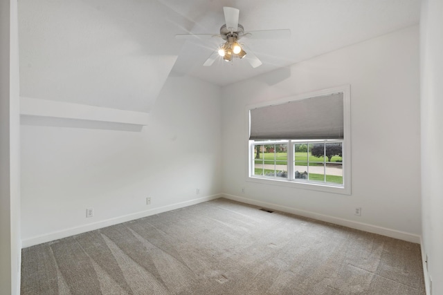102 Munson Ct, Smyrna, TN 37167 - spare room with carpet floors, baseboards, a ceiling fan, and vaulted ceiling