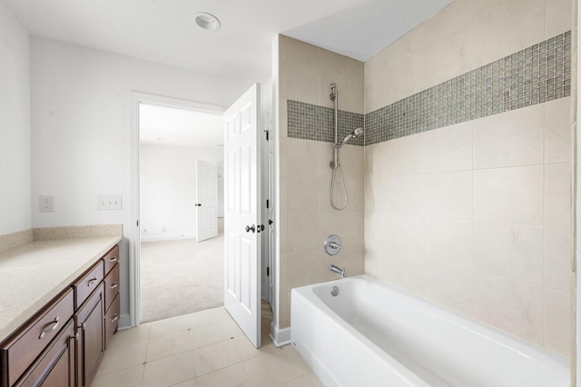 1008 Green Hill Cv, Brentwood, TN 37027 - bathroom with tile patterned flooring, vanity, and bathtub / shower combination