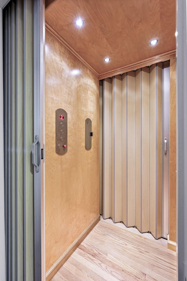 1008 Green Hill Cv, Brentwood, TN 37027 - interior space with elevator, recessed lighting, and light wood-style floors