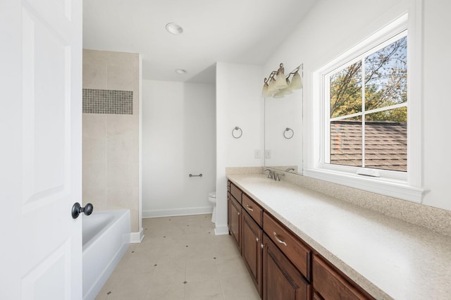 1008 Green Hill Cv, Brentwood, TN 37027 - full bath with baseboards, vanity, tile patterned flooring, and toilet