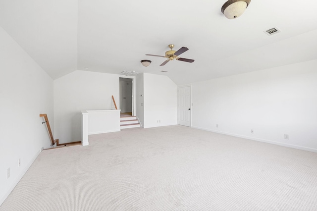 1008 Green Hill Cv, Brentwood, TN 37027 - additional living space with light colored carpet, lofted ceiling, and visible vents
