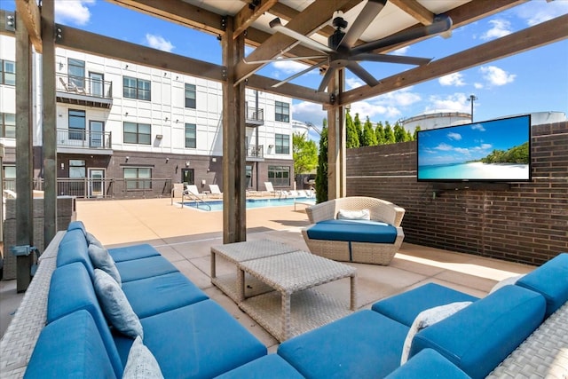 1638 54th Ave N Unit 320, Nashville, TN 37209 - view of patio featuring an outdoor hangout area and a community pool