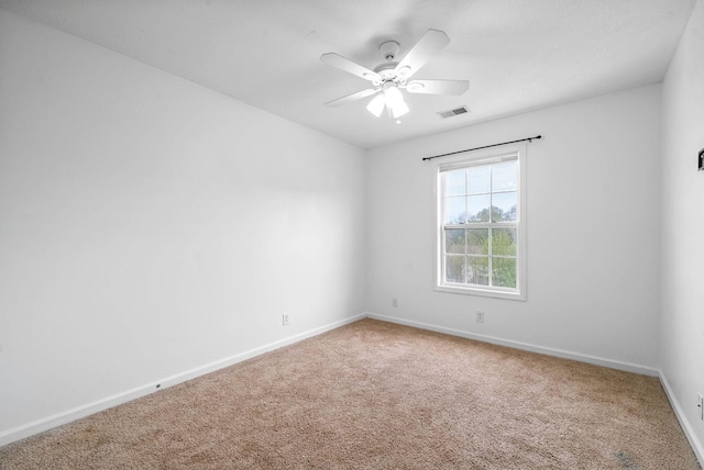 3051 Outfitters Dr, Clarksville, TN 37040 - spare room featuring baseboards, visible vents, ceiling fan, and carpet flooring