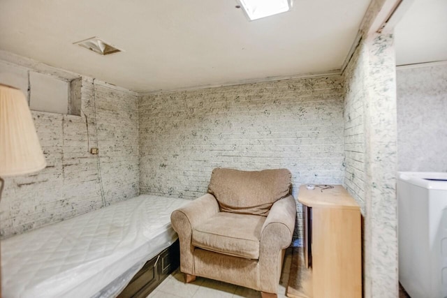 bedroom featuring light tile patterned floors
