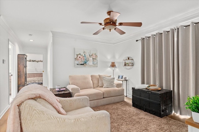 470 S Main St Unit 106, Ashland City, TN 37015 - living room with ceiling fan, ornamental molding, and recessed lighting