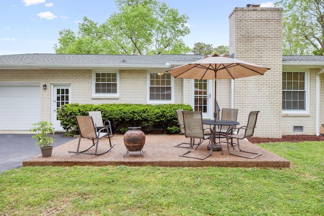 110 Ewingville Dr, Franklin, TN 37064 - view of patio / terrace with a garage and driveway