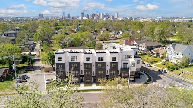 bird's eye view featuring a view of city