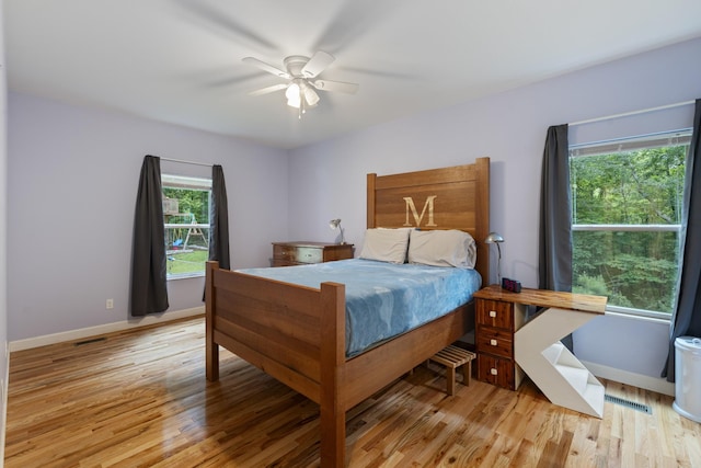 6336 Hickory Dr, Centerville, TN 37033 - bedroom with light wood-style floors and ceiling fan