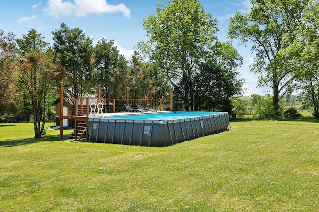 pool with a lawn