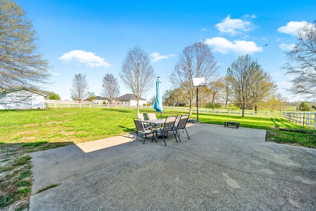 view of patio featuring outdoor dining area and a fenced backyard