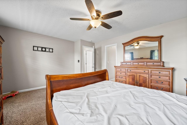 2413 Tana Way, Clarksville, TN 37042 - carpeted bedroom with baseboards, a textured ceiling, and ceiling fan