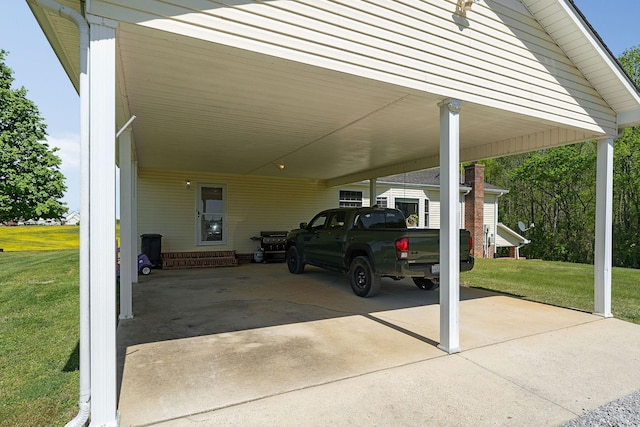 view of parking featuring a carport