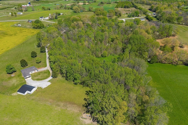 aerial view with a rural view