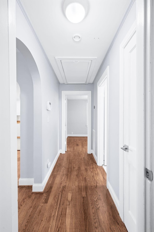 120 39th Ave N, Nashville, TN 37209 - hall featuring visible vents, baseboards, wood finished floors, and arched walkways