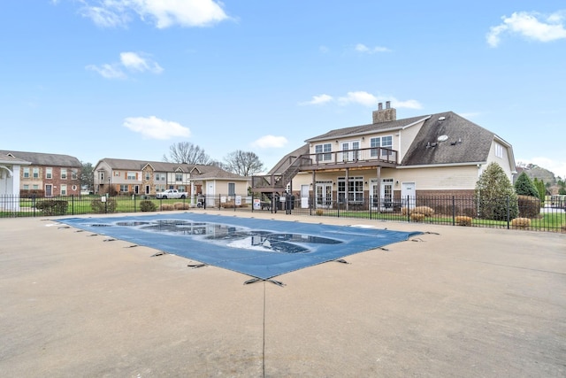 159 Matheson Dr, Clarksville, TN 37043 - pool with fence, a patio area, and a residential view