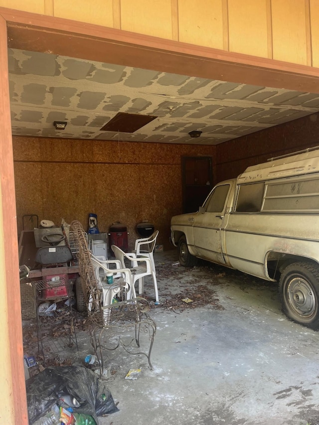 view of garage