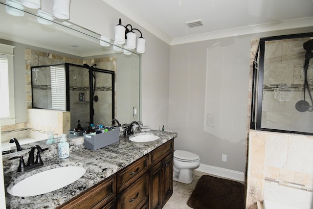 146 Neecee Dr, Smyrna, TN 37167 - bathroom with toilet, visible vents, a shower stall, and a sink