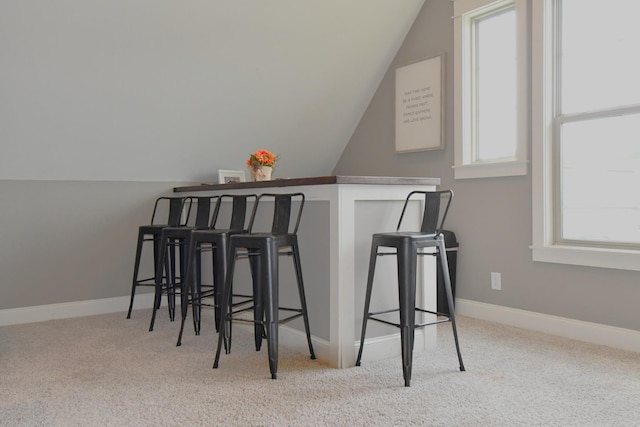 146 Neecee Dr, Smyrna, TN 37167 - interior space featuring baseboards, vaulted ceiling, and carpet floors