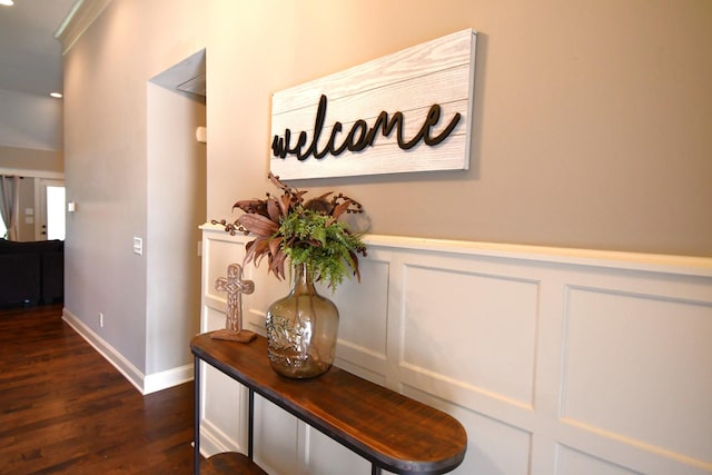 146 Neecee Dr, Smyrna, TN 37167 - interior details with baseboards, wainscoting, wood finished floors, and a decorative wall
