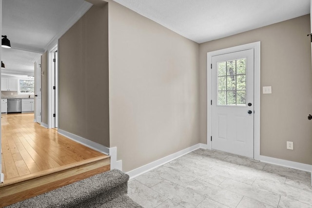 entryway with baseboards and a wealth of natural light