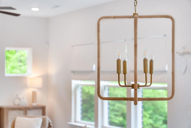 interior details with ceiling fan