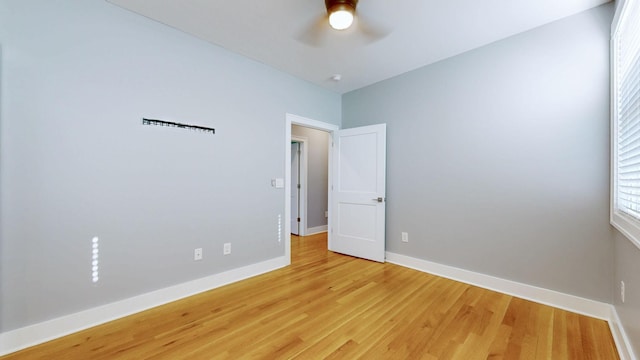 6412B Edsel Dr, Nashville, TN 37209 - unfurnished room with light wood-style floors, a ceiling fan, and baseboards
