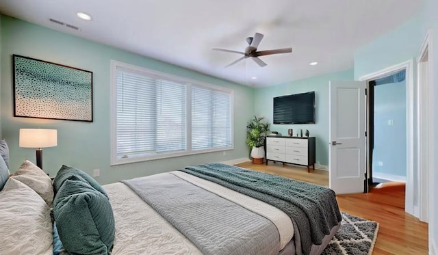 6412B Edsel Dr, Nashville, TN 37209 - bedroom featuring wood finished floors, ceiling fan, and baseboards