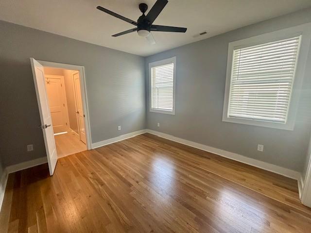 6412B Edsel Dr, Nashville, TN 37209 - unfurnished room with baseboards, a ceiling fan, and wood finished floors
