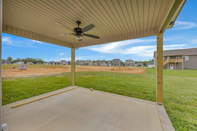 358 Galway Dr, Clarksville, TN 37042 - view of patio / terrace with a ceiling fan and a residential view