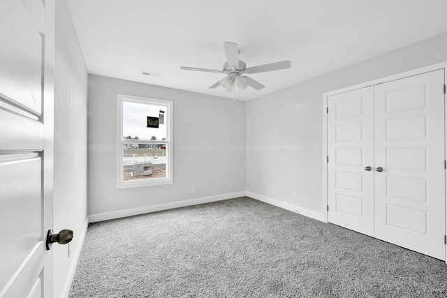 358 Galway Dr, Clarksville, TN 37042 - unfurnished bedroom featuring carpet flooring, a closet, and a ceiling fan