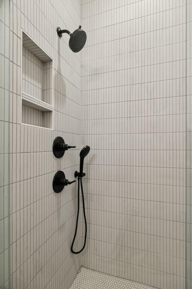 full bathroom with a tile shower