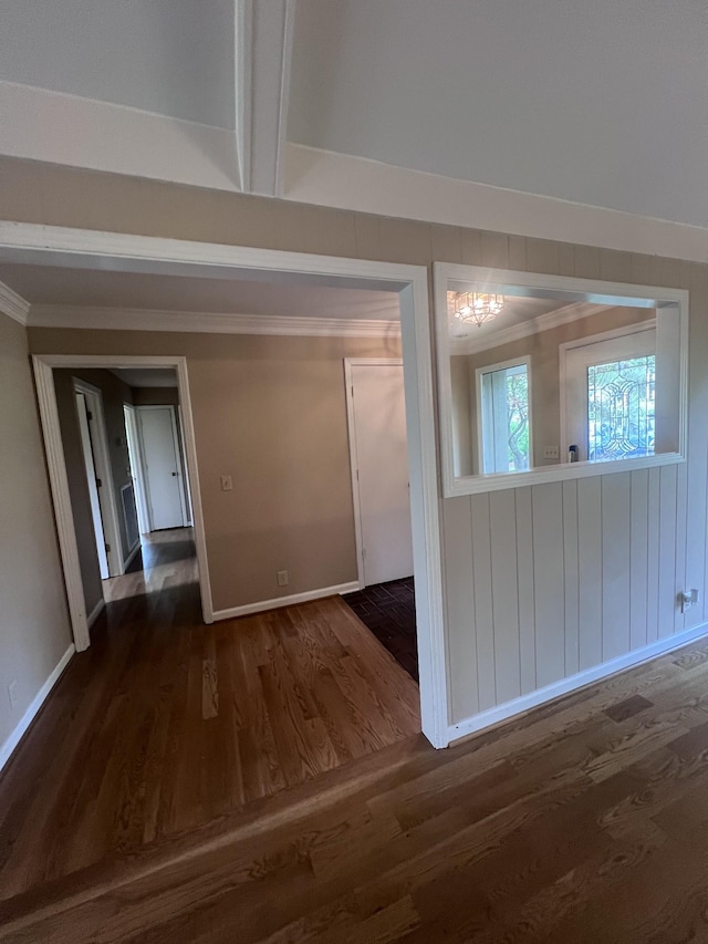 8309 Alamo Rd, Brentwood, TN 37027 - unfurnished room featuring baseboards, dark wood-style floors, and ornamental molding