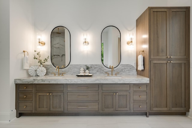 2811 Tyne Blvd, Nashville, TN 37215 - full bath featuring double vanity, baseboards, and a sink