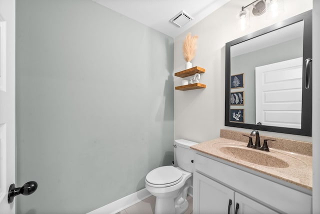 237 Wade Hampton Ln, Clarksville, TN 37040 - bathroom with visible vents, tile patterned flooring, vanity, baseboards, and toilet
