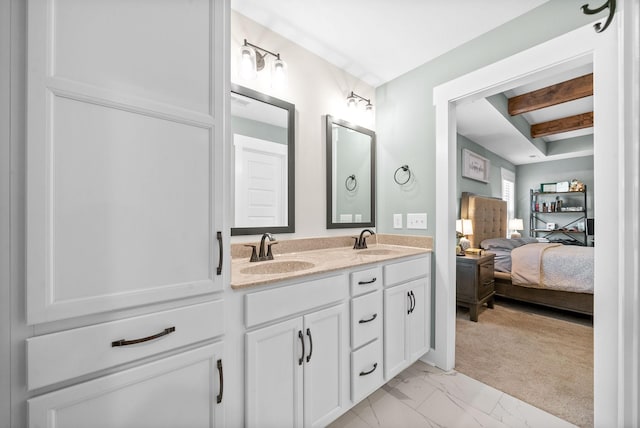 237 Wade Hampton Ln, Clarksville, TN 37040 - full bathroom featuring double vanity, a sink, marble finish floor, and ensuite bath