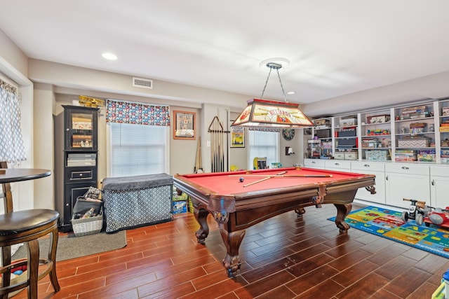 843 Percy Warner Blvd, Nashville, TN 37205 - recreation room featuring wood finished floors, billiards, and recessed lighting