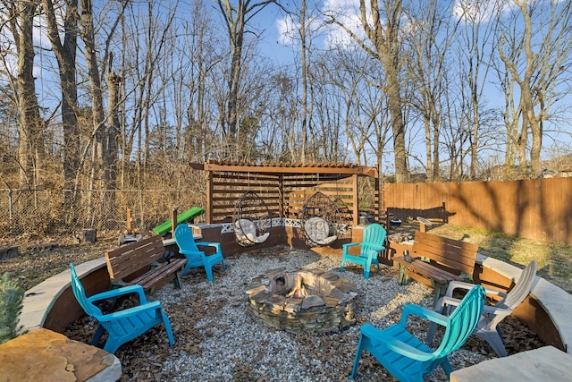 843 Percy Warner Blvd, Nashville, TN 37205 - view of patio / terrace with a fire pit