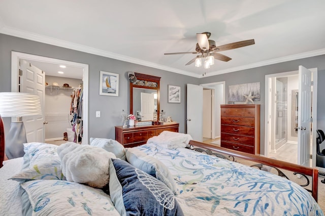 1803 W Lori Lee Dr, Gallatin, TN 37066 - bedroom with a closet, a spacious closet, baseboards, and ornamental molding