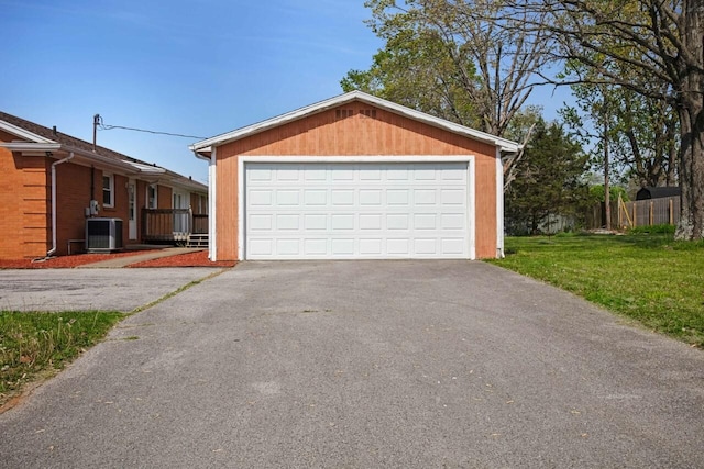 detached garage with cooling unit