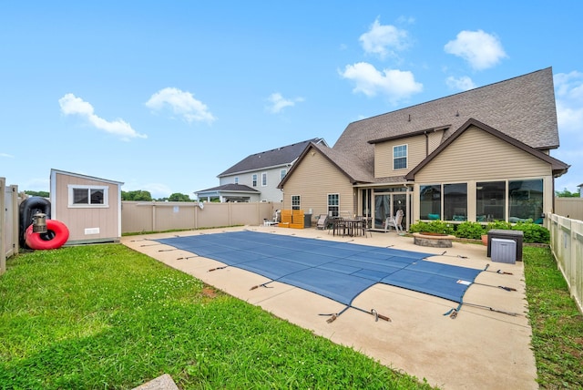 1438 Millet Dr, Clarksville, TN 37040 - view of swimming pool featuring a sunroom and a patio