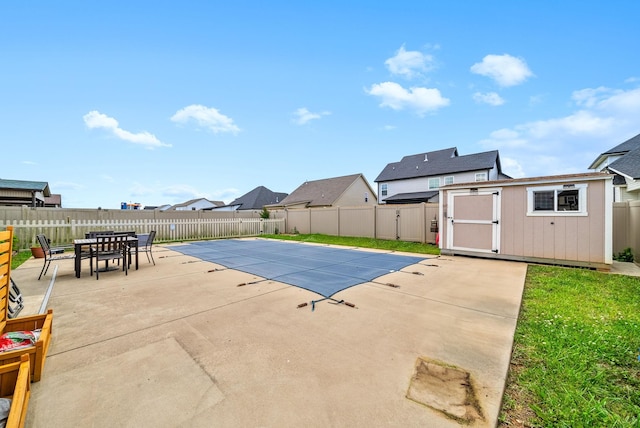 1438 Millet Dr, Clarksville, TN 37040 - view of pool featuring a patio, a fenced backyard, and a residential view