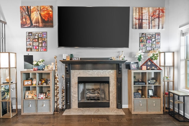 1438 Millet Dr, Clarksville, TN 37040 - living room with a tiled fireplace and wood finished floors
